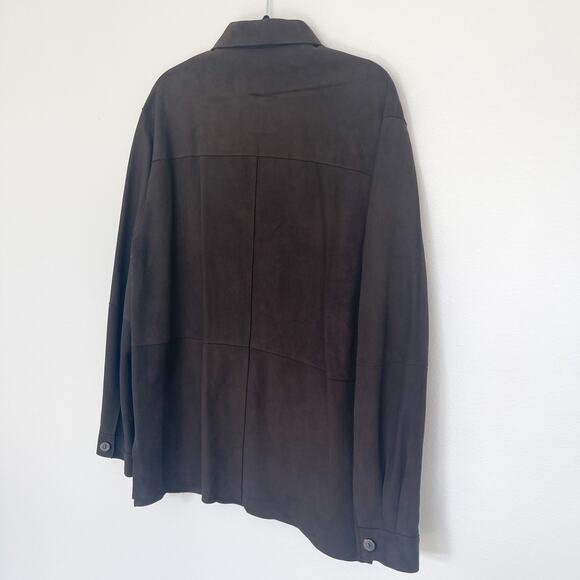 Men's Jose Luis Brown Leather Button Down Shirt NWT size 40 R - Picture 7 of 10